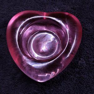 Rose colored heart candle holder